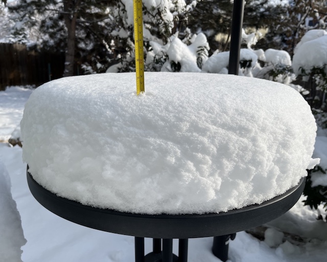 積雪深の測定、巻き尺 Tape Measure インチとMetric（cm）併記